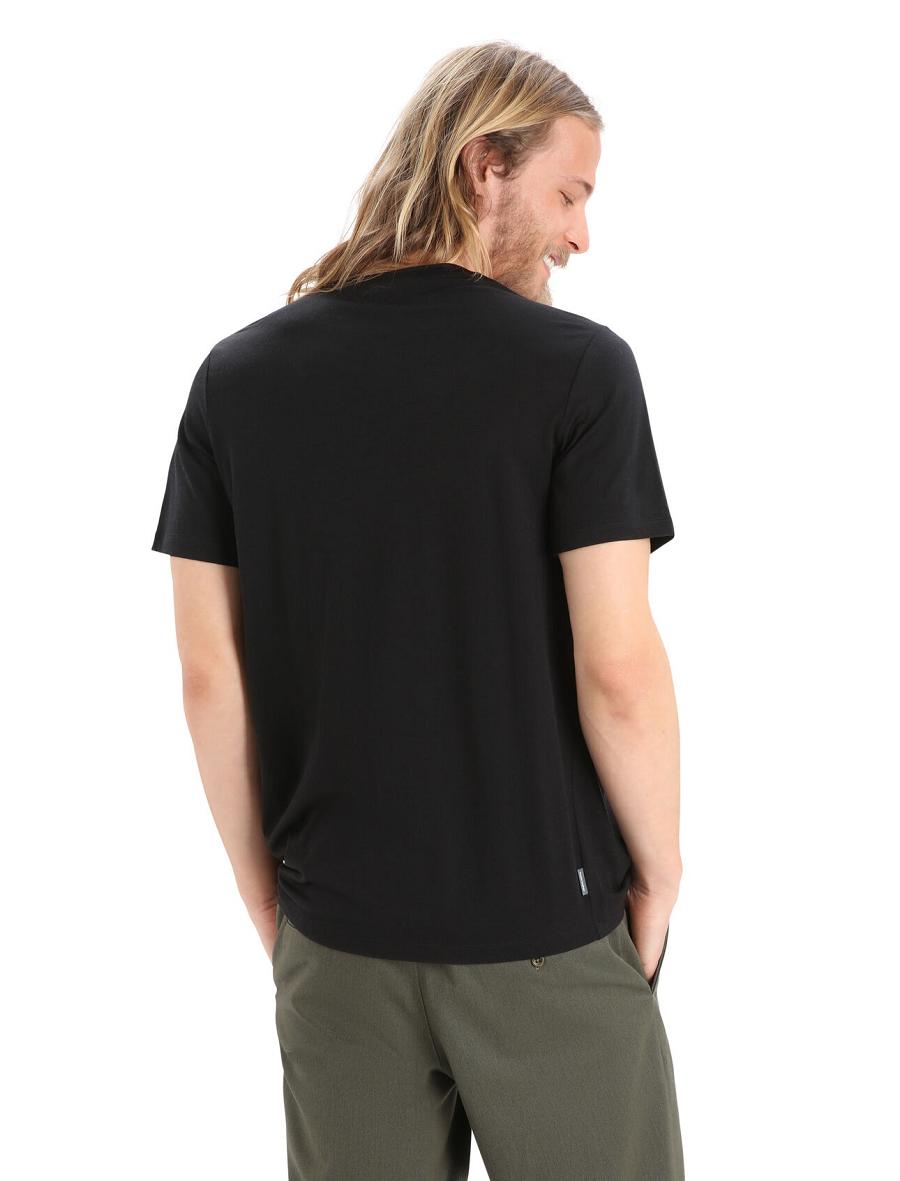 T Shirts Icebreaker Merino Tech Lite II Corta Sleeve Remarkable Range Homme Noir | FR 1208RVDW